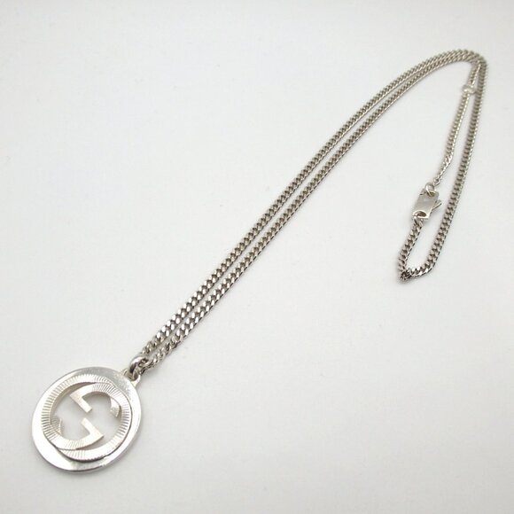 Authentic GUCCI Interlocking G Necklace Ag925 [Used] - Picture 2 of 7